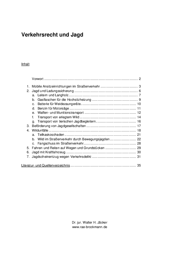 Verkehrsrecht im Jagdbetrieb pdf-preview
